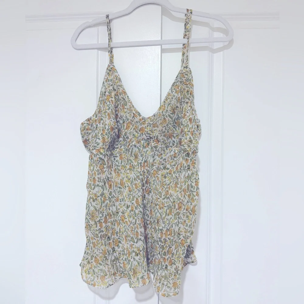 NWT J. Crew Crinkle Chiffon camisole in floral vines - Picture 8 of 8